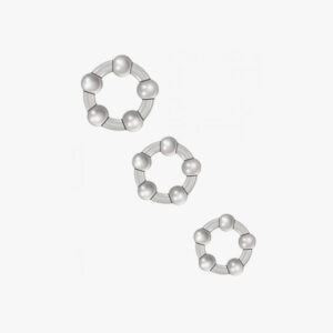 Three Amigos 3 Beaded Cock Rings Smoke