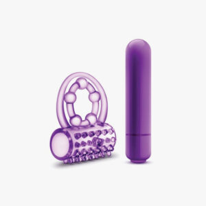 The Player Vibrating Double Strap Cockring Purple