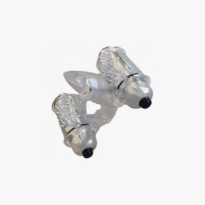 Double Down Vibrating Cock Ring with Tongue Clear