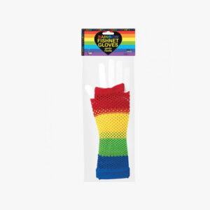 Rainbow Fishnet Gloves O/S