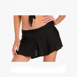 Solid color pleated school girl skirt black s/m