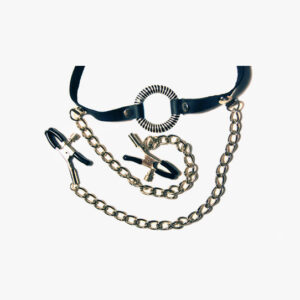 O-Ring Gag with Nipple Clamps