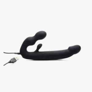 Tri-Volver 7X Vibrating Strapless Strap On Black
