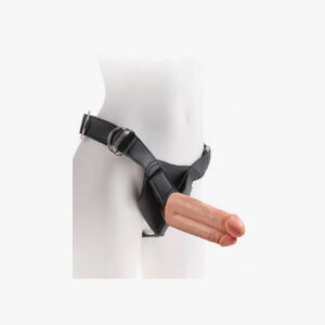 King Cock Strap On Harness 7 inches 2 Cocks 1 Hole Beige